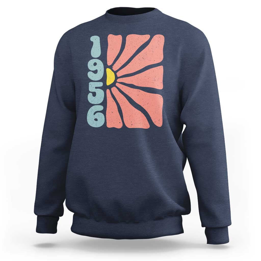 70th Birthday Sweatshirt Vintage 1956 Boho Flowers 70 Years Old Birthday