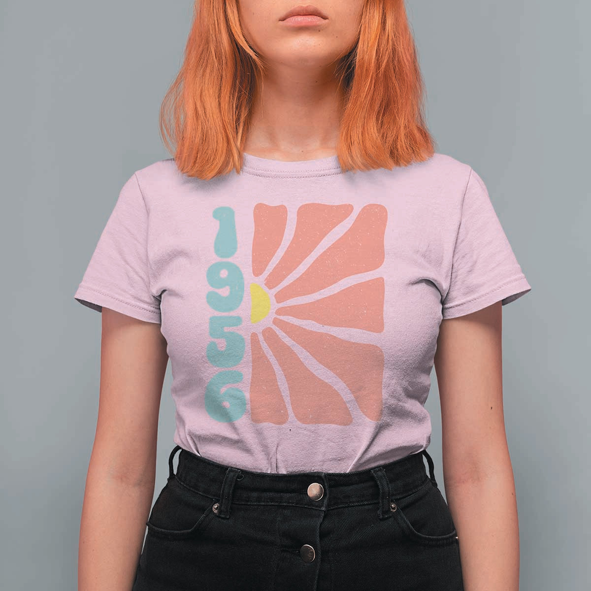 70th Birthday T Shirt For Women Vintage 1956 Boho Flowers 70 Years Old Birthday
