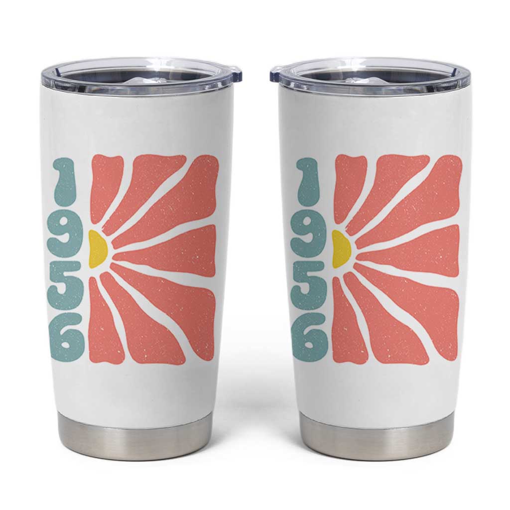 70th Birthday Tumbler Cup Vintage 1956 Boho Flowers 70 Years Old Birthday