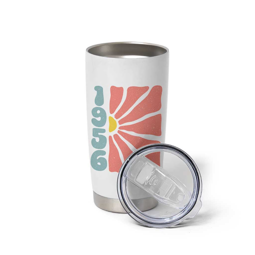 70th Birthday Tumbler Cup Vintage 1956 Boho Flowers 70 Years Old Birthday