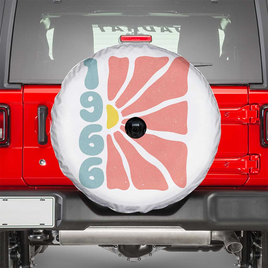60th Birthday Spare Tire Cover Vintage 1966 Boho Flowers 60 Years Old Birthday
