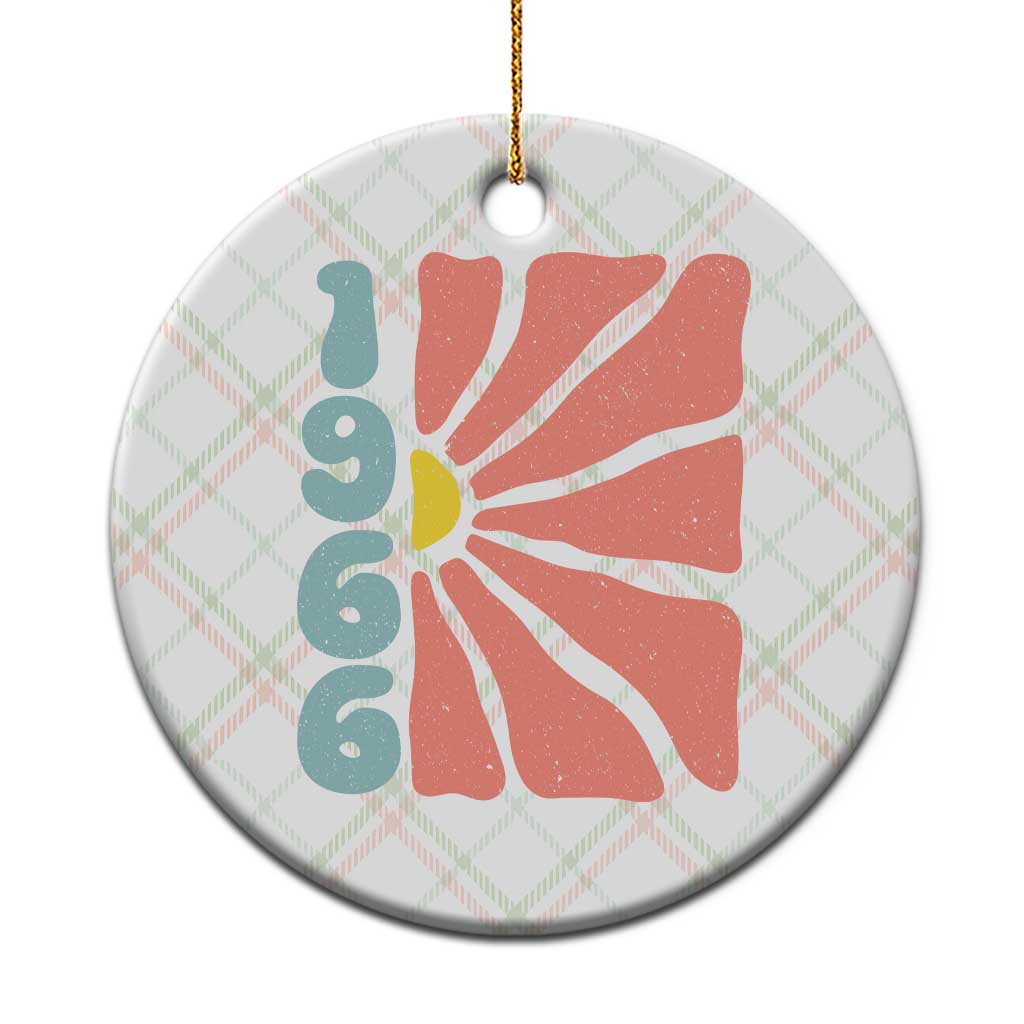 60th Birthday Ceramic Ornament Vintage 1966 Boho Flowers 60 Years Old Birthday