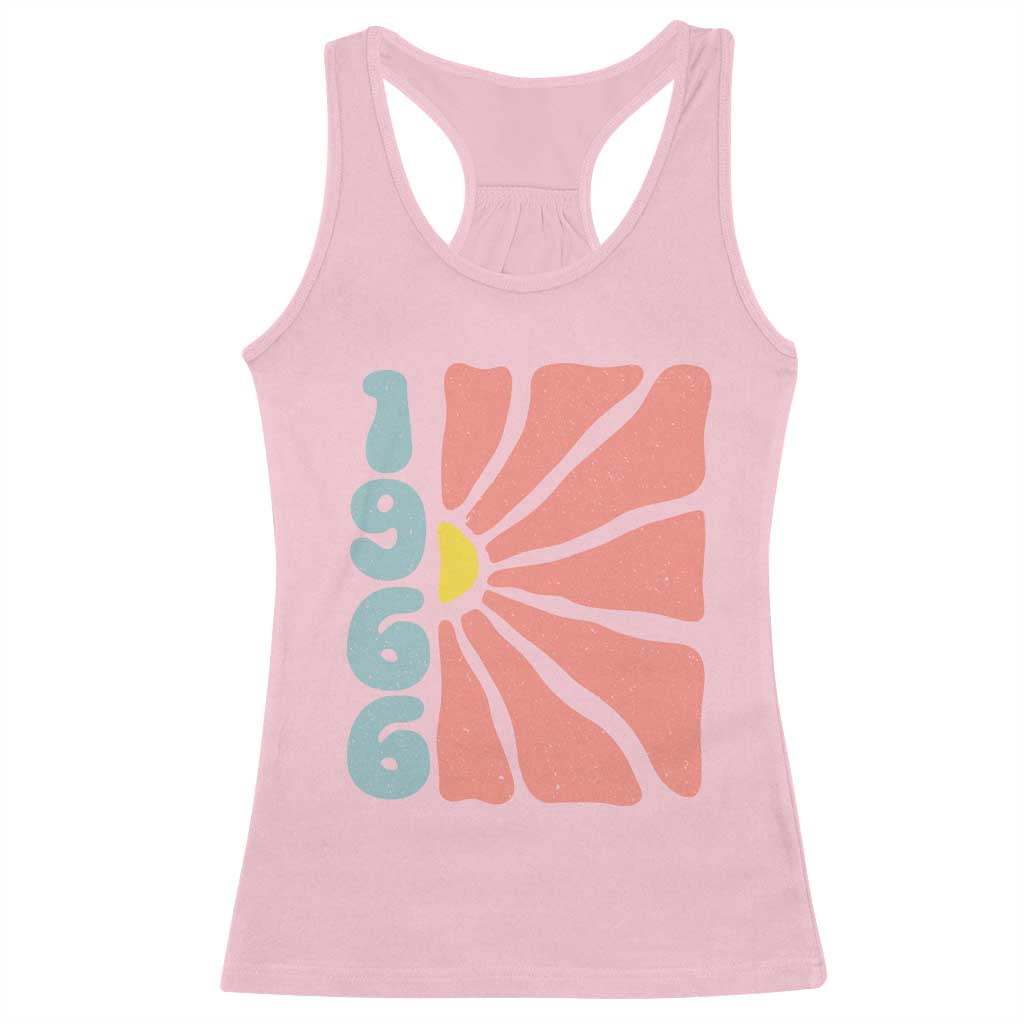 60th Birthday Racerback Tank Top Vintage 1966 Boho Flowers 60 Years Old Birthday