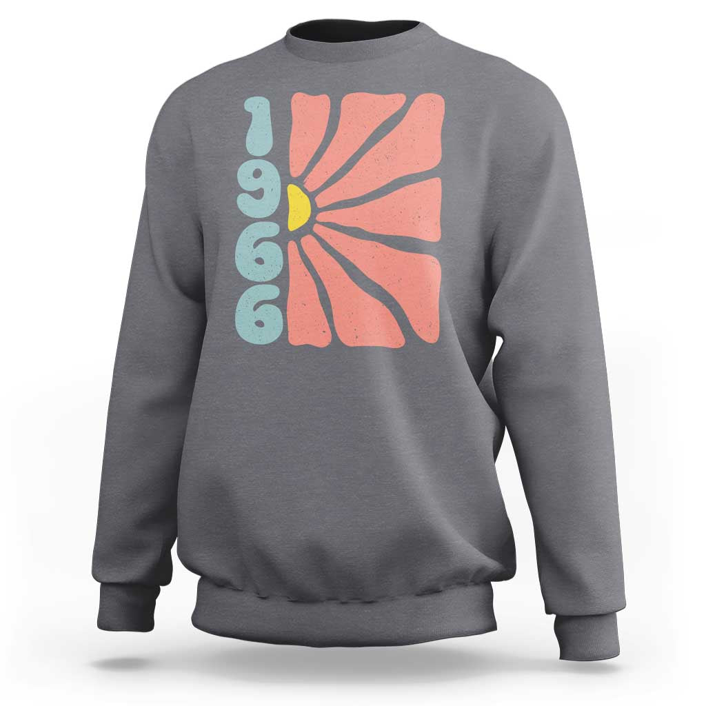 60th Birthday Sweatshirt Vintage 1966 Boho Flowers 60 Years Old Birthday