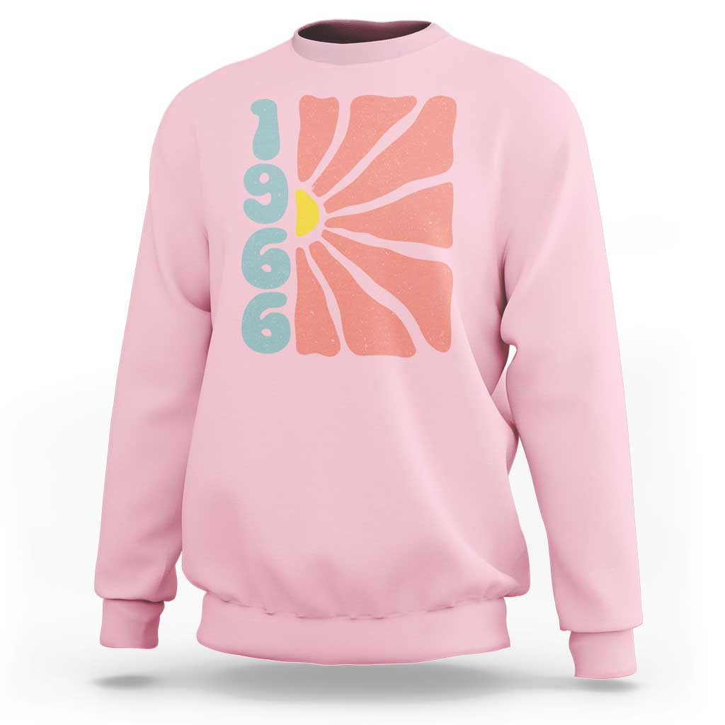 60th Birthday Sweatshirt Vintage 1966 Boho Flowers 60 Years Old Birthday