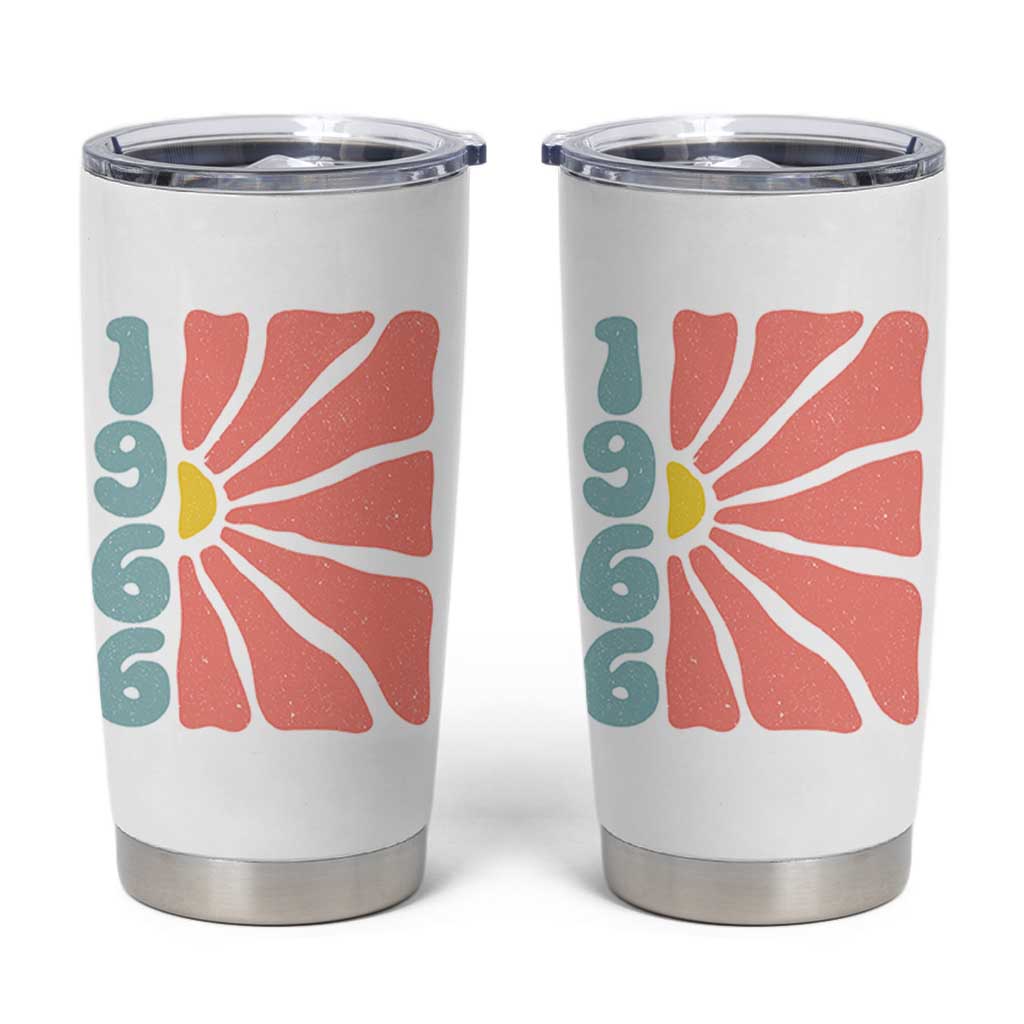 60th Birthday Tumbler Cup Vintage 1966 Boho Flowers 60 Years Old Birthday