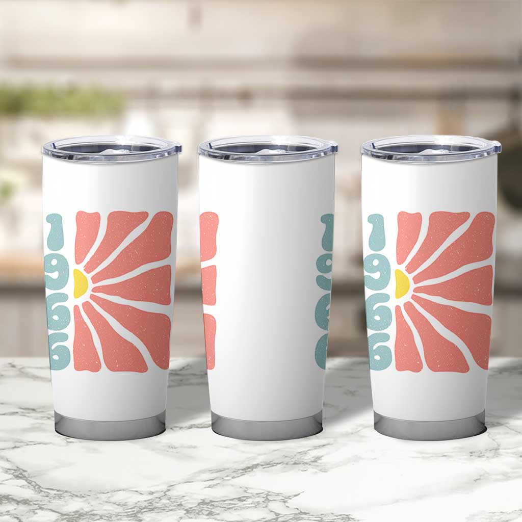 60th Birthday Tumbler Cup Vintage 1966 Boho Flowers 60 Years Old Birthday