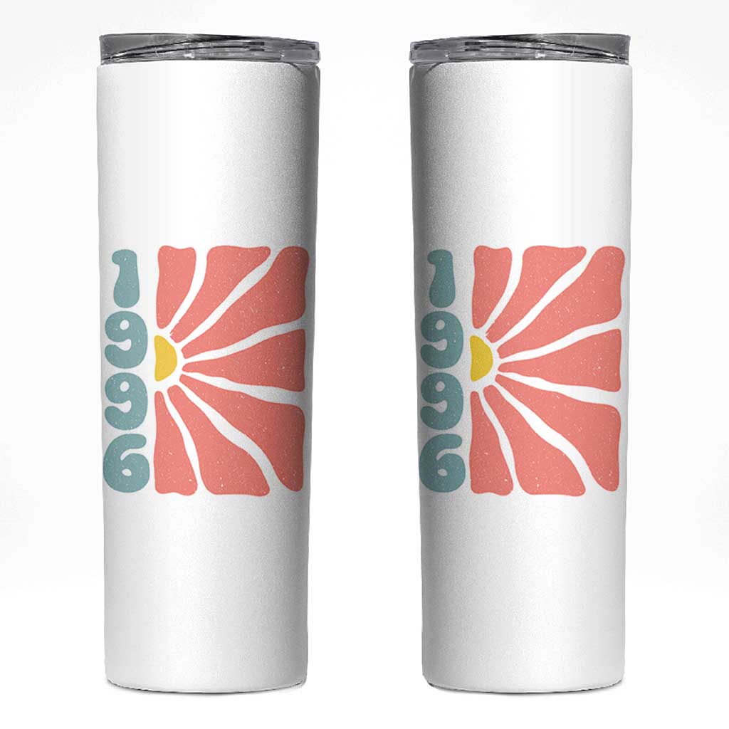 30th Birthday Skinny Tumbler Vintage 1996 Boho Flowers 30 Years Old Birthday