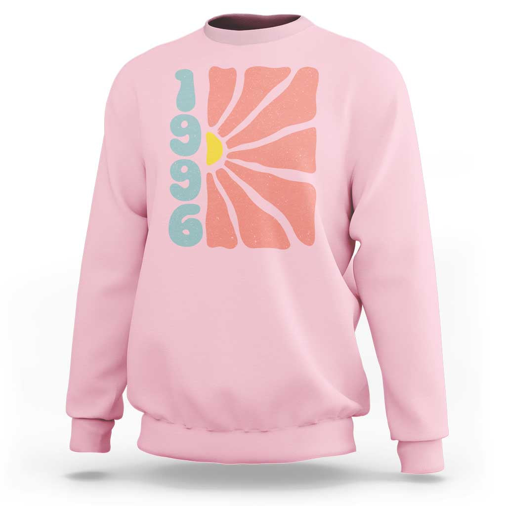 30th Birthday Sweatshirt Vintage 1996 Boho Flowers 30 Years Old Birthday