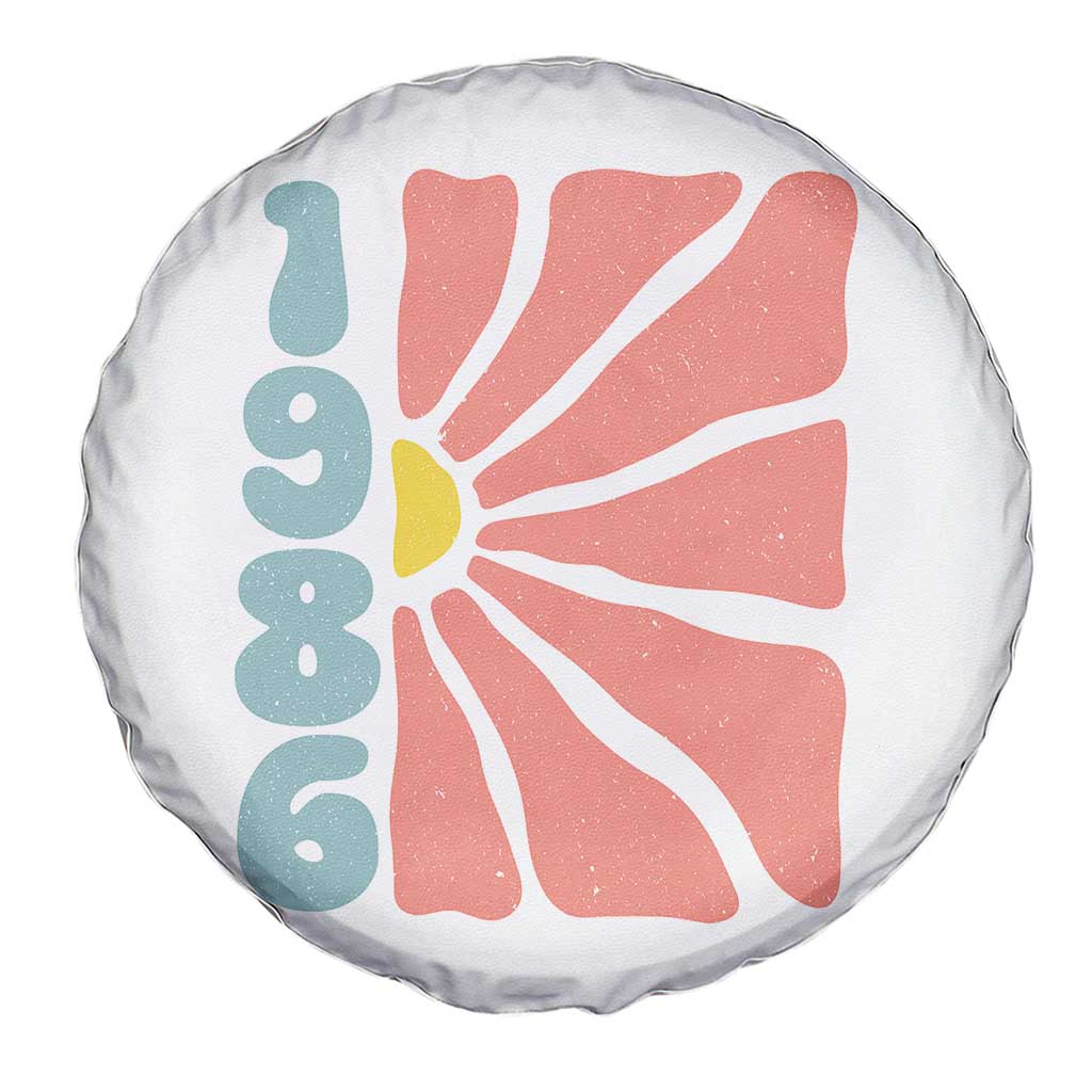 40th Birthday Spare Tire Cover Vintage 1986 Boho Flowers 40 Years Old Birthday