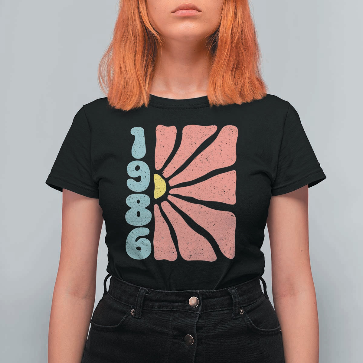 40th Birthday T Shirt For Women Vintage 1986 Boho Flowers 40 Years Old Birthday