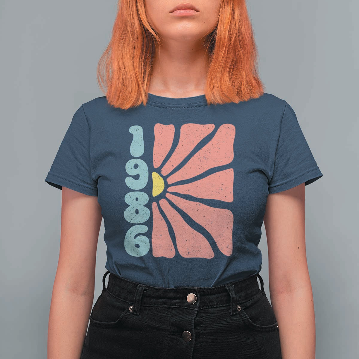 40th Birthday T Shirt For Women Vintage 1986 Boho Flowers 40 Years Old Birthday