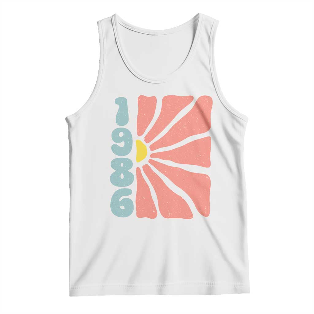 40th Birthday Tank Top Vintage 1986 Boho Flowers 40 Years Old Birthday