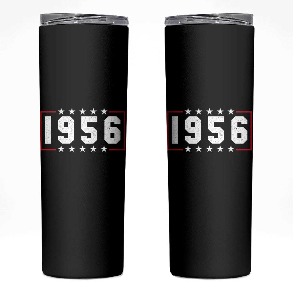 70th Birthday Skinny Tumbler Vintage 1956 70 Years Old Birthday Stars And Stripes