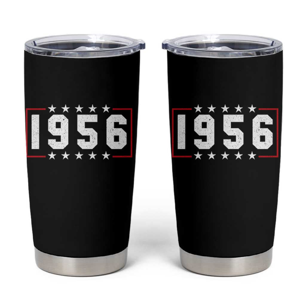 70th Birthday Tumbler Cup Vintage 1956 70 Years Old Birthday Stars And Stripes