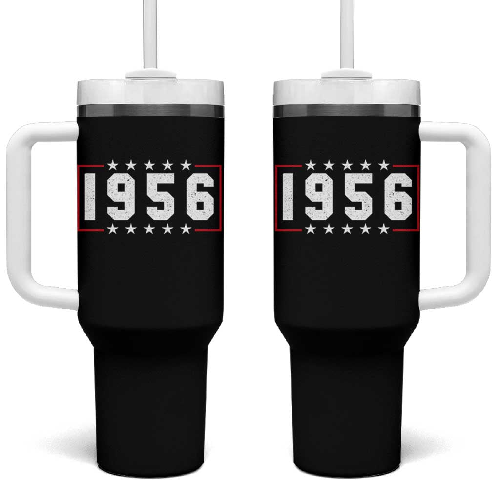70th Birthday Tumbler With Handle Vintage 1956 70 Years Old Birthday Stars And Stripes