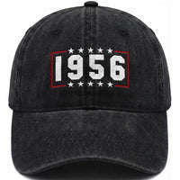 70th Birthday Washed Cotton Baseball Cap Vintage 1956 70 Years Old Birthday Stars And Stripes