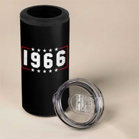 60th Birthday 4 in 1 Can Cooler Tumbler Vintage 1966 60 Years Old Birthday Stars And Stripes