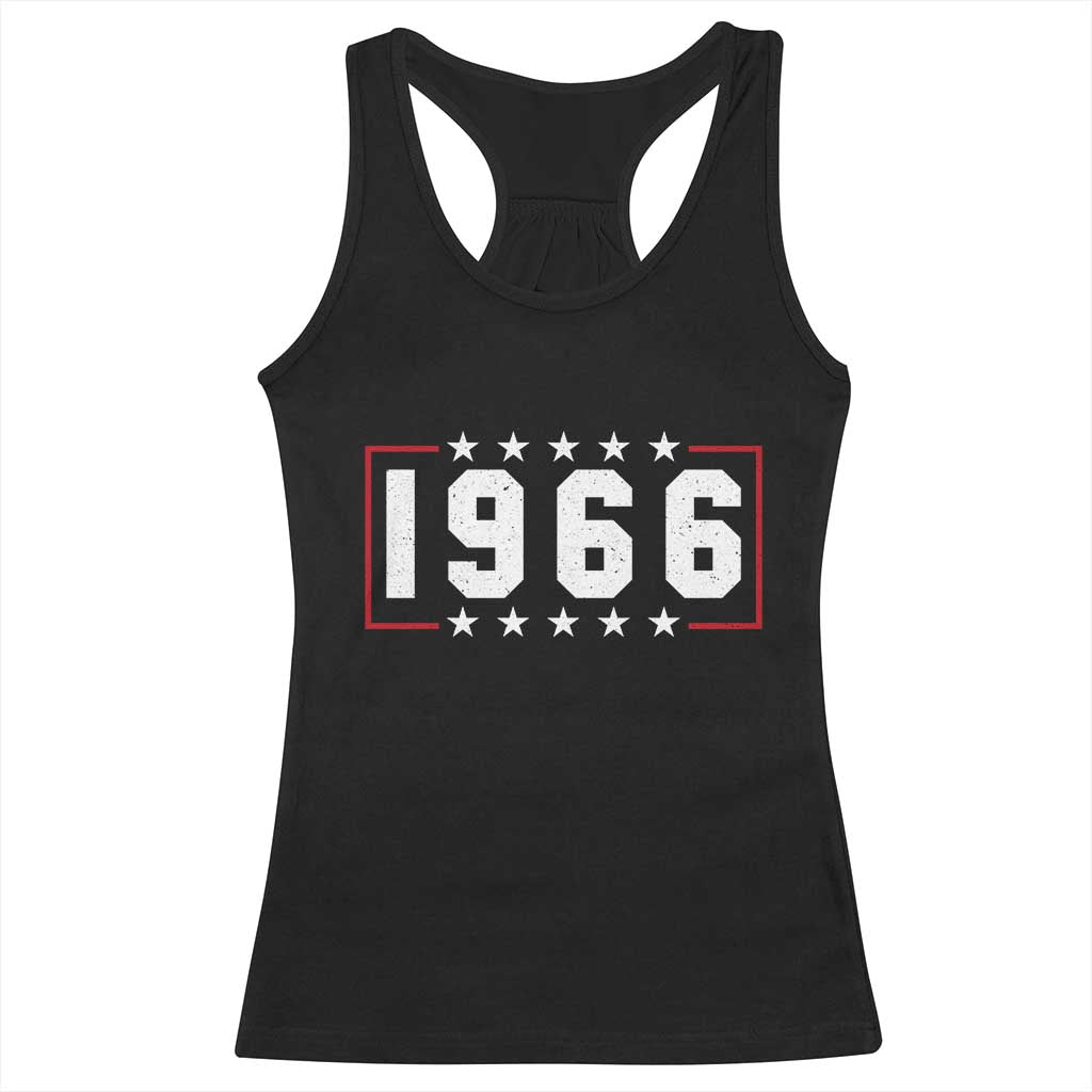 60th Birthday Racerback Tank Top Vintage 1966 60 Years Old Birthday Stars And Stripes