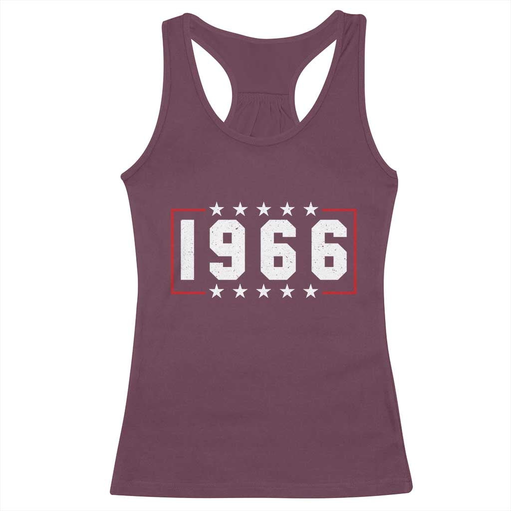 60th Birthday Racerback Tank Top Vintage 1966 60 Years Old Birthday Stars And Stripes