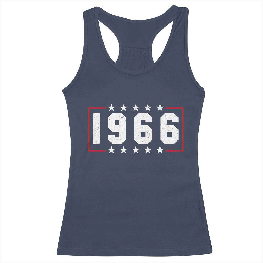 60th Birthday Racerback Tank Top Vintage 1966 60 Years Old Birthday Stars And Stripes