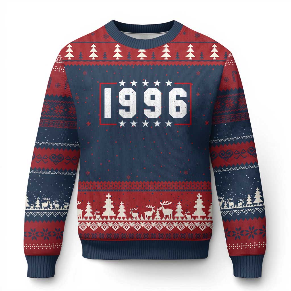 30th Birthday Ugly Christmas Sweater Vintage 1996 30 Years Old Birthday Stars And Stripes