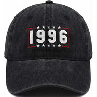 30th Birthday Washed Cotton Baseball Cap Vintage 1996 30 Years Old Birthday Stars And Stripes
