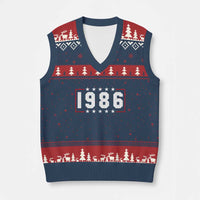 40th Birthday V-Neck Knit Sweater Vest Vintage 1986 40 Years Old Birthday Stars And Stripes