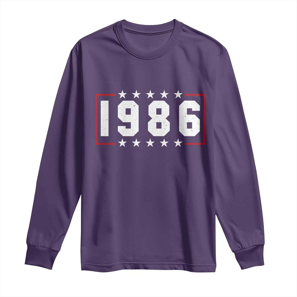 40th Birthday Long Sleeve Shirt Vintage 1986 40 Years Old Birthday Stars And Stripes