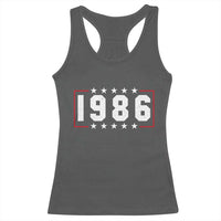 40th Birthday Racerback Tank Top Vintage 1986 40 Years Old Birthday Stars And Stripes