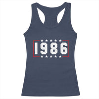 40th Birthday Racerback Tank Top Vintage 1986 40 Years Old Birthday Stars And Stripes