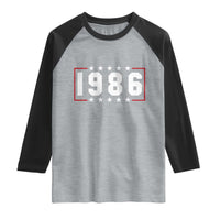 40th Birthday Raglan Shirt Vintage 1986 40 Years Old Birthday Stars And Stripes