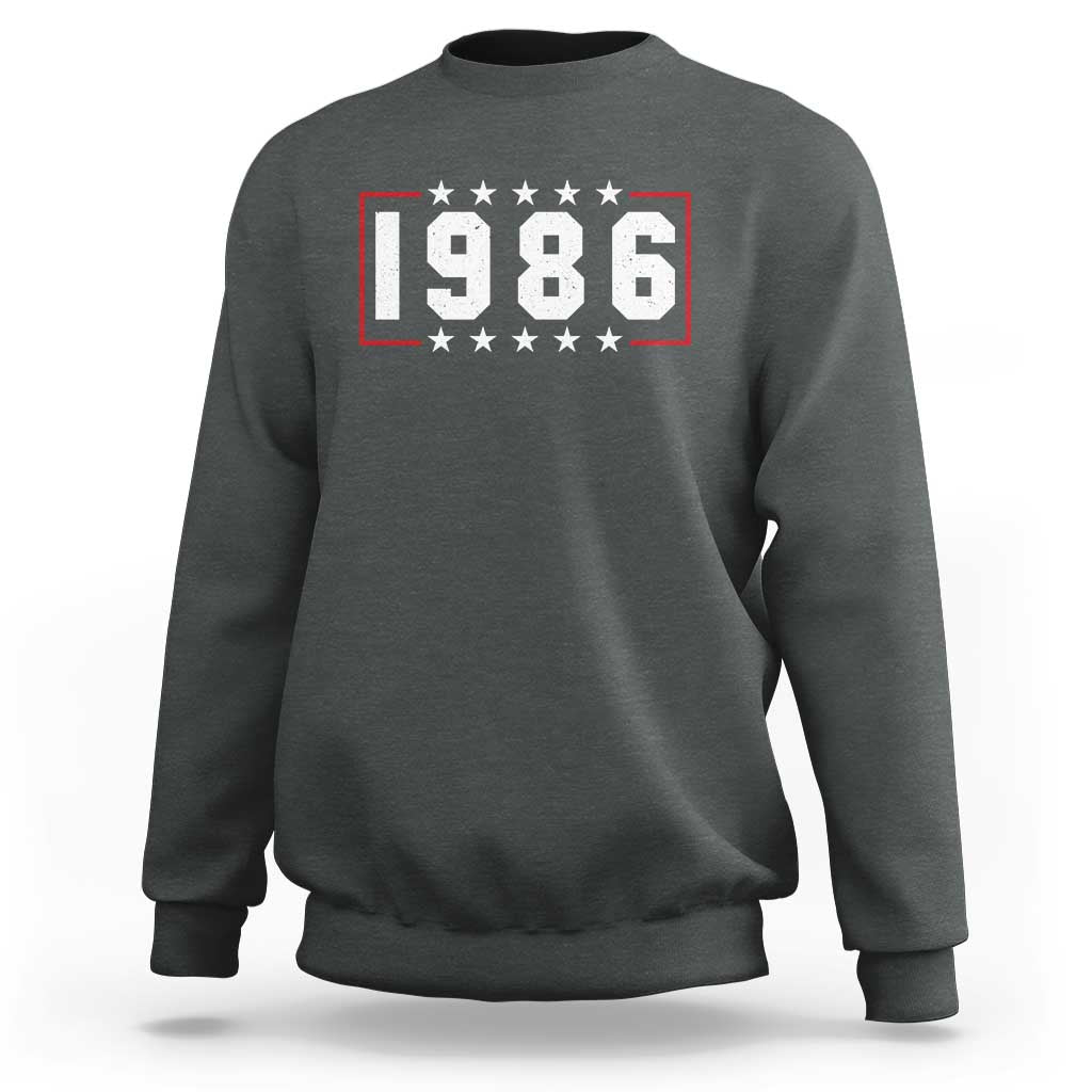 40th Birthday Sweatshirt Vintage 1986 40 Years Old Birthday Stars And Stripes