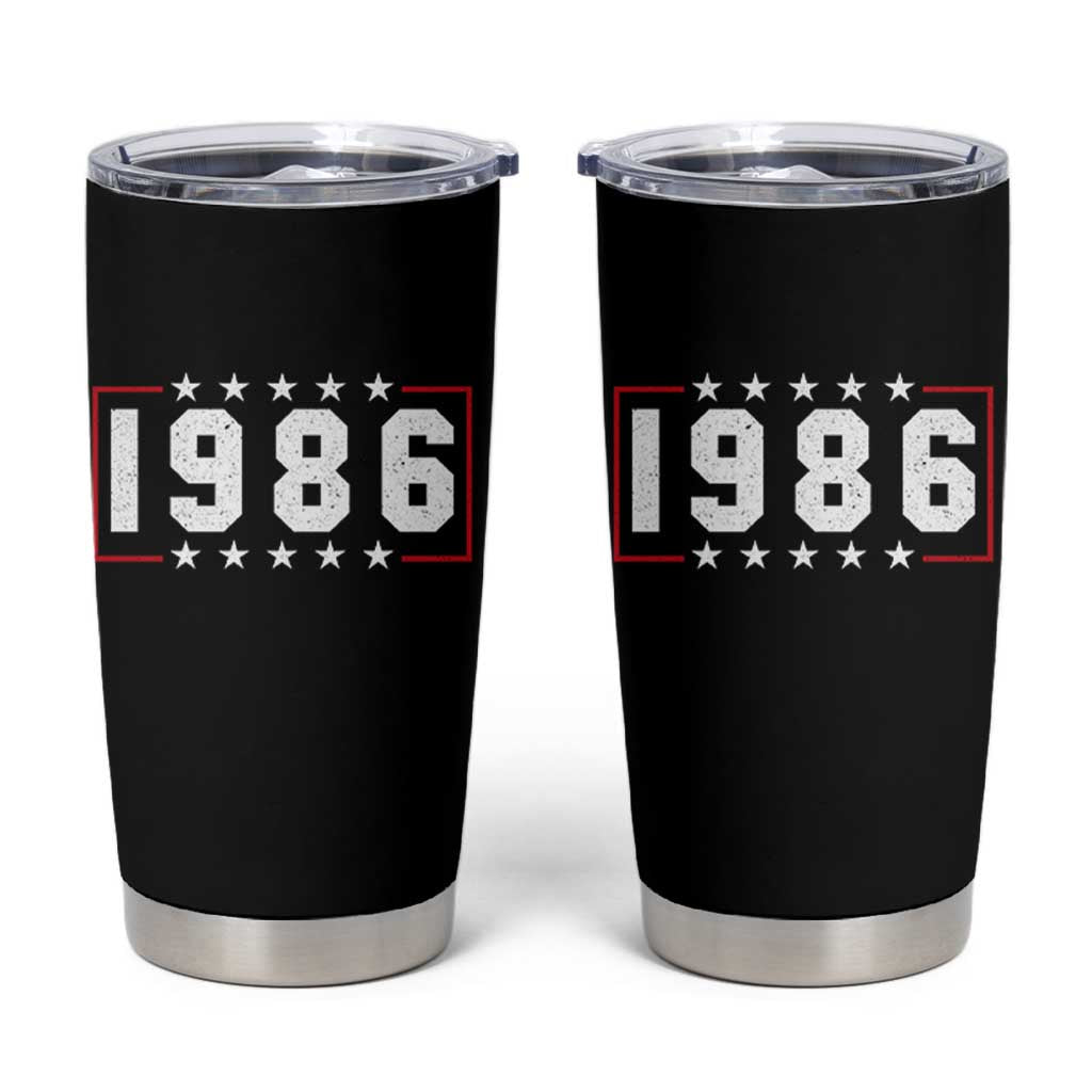 40th Birthday Tumbler Cup Vintage 1986 40 Years Old Birthday Stars And Stripes