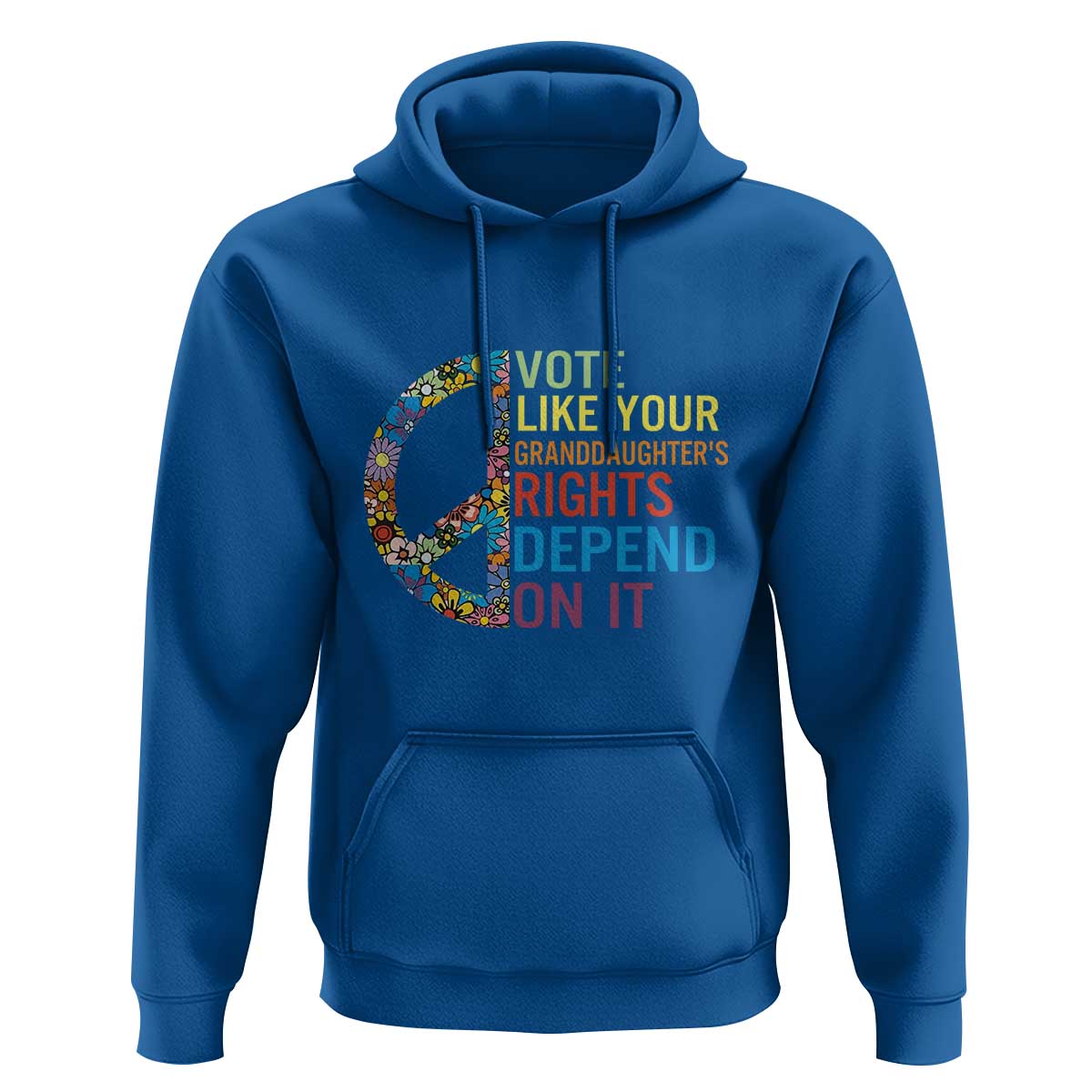 Vote Like Your Granddaughter's Rights Depend On It Hoodie Boho Floral Peace Sign - Wonder Print Shop