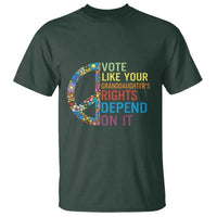 Vote Like Your Granddaughter's Rights Depend On It T Shirt Boho Floral Peace Sign - Wonder Print Shop