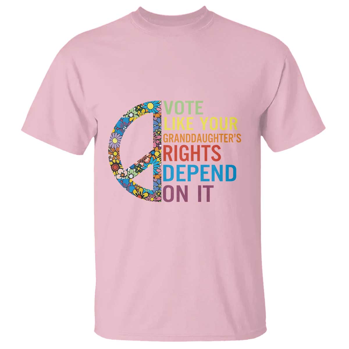 Vote Like Your Granddaughter's Rights Depend On It T Shirt Boho Floral Peace Sign - Wonder Print Shop