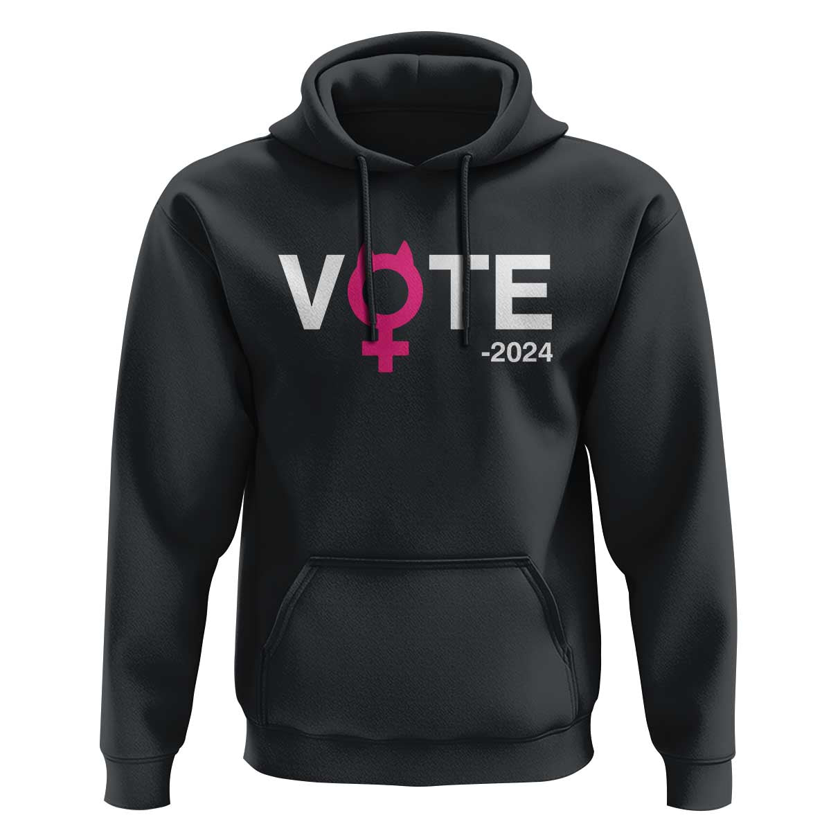 Funny Vote 2024 Hoodie Cat Woman Sign Harris President 2024 - Wonder Print Shop