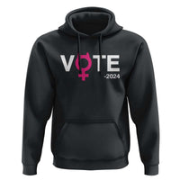 Funny Vote 2024 Hoodie Cat Woman Sign Harris President 2024 - Wonder Print Shop
