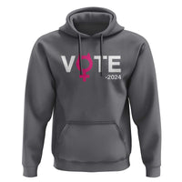Funny Vote 2024 Hoodie Cat Woman Sign Harris President 2024 - Wonder Print Shop