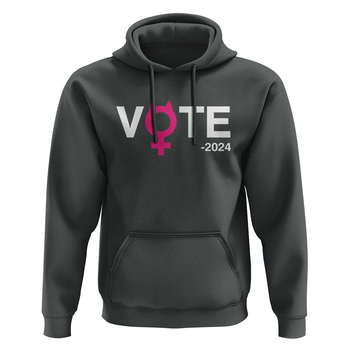 Funny Vote 2024 Hoodie Cat Woman Sign Harris President 2024 - Wonder Print Shop