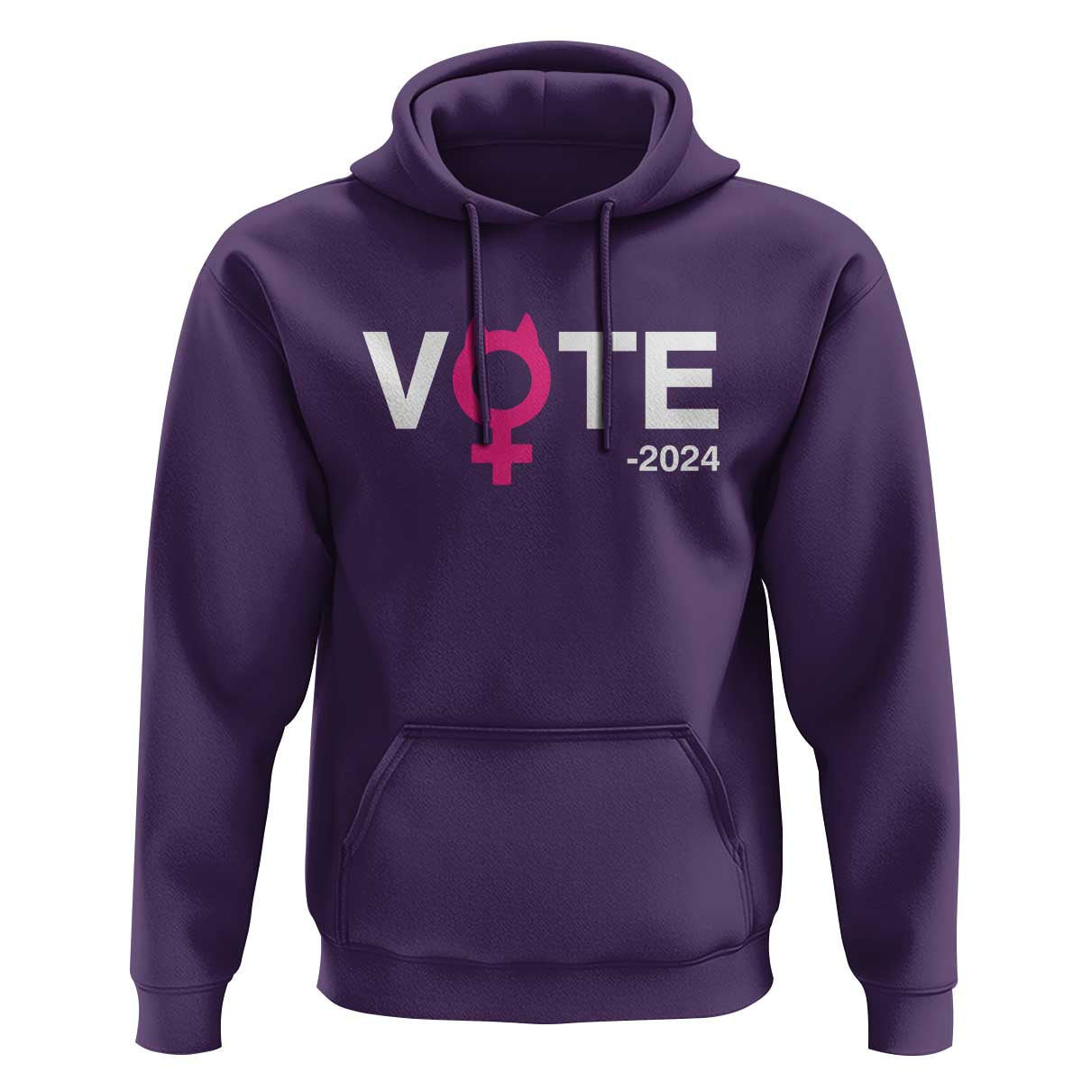 Funny Vote 2024 Hoodie Cat Woman Sign Harris President 2024 - Wonder Print Shop