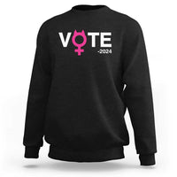 Funny Vote 2024 Sweatshirt Cat Woman Sign Harris President 2024 - Wonder Print Shop
