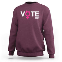 Funny Vote 2024 Sweatshirt Cat Woman Sign Harris President 2024 - Wonder Print Shop