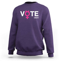 Funny Vote 2024 Sweatshirt Cat Woman Sign Harris President 2024 - Wonder Print Shop