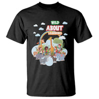 Wild About Learning T Shirt Back To School Zoo Animals Student Rainbow - Wonder Print Shop