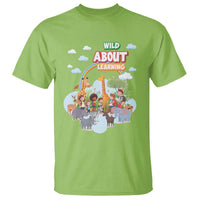 Wild About Learning T Shirt Back To School Zoo Animals Student Rainbow - Wonder Print Shop