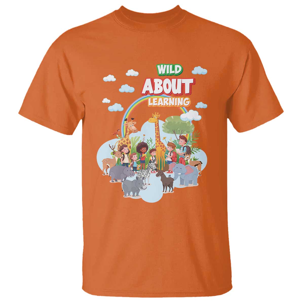 Wild About Learning T Shirt Back To School Zoo Animals Student Rainbow - Wonder Print Shop