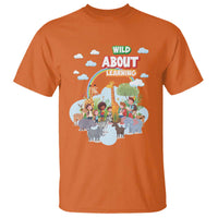 Wild About Learning T Shirt Back To School Zoo Animals Student Rainbow - Wonder Print Shop
