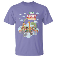 Wild About Learning T Shirt Back To School Zoo Animals Student Rainbow - Wonder Print Shop
